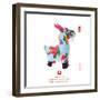 Chinese Goat Toy on White Background, Word for Goat , 2015 is Year of the Goat-kenny001-Framed Photographic Print