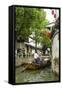 Chinese Gondola in the Water Village of Tongli, Jiangsu, China, Asia-Michael DeFreitas-Framed Stretched Canvas