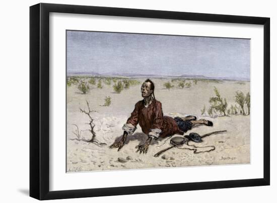 Chinese Immigrant Dying of Thirst in the Mohave Desert, 1800s-null-Framed Giclee Print