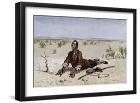 Chinese Immigrant Dying of Thirst in the Mohave Desert, 1800s-null-Framed Giclee Print