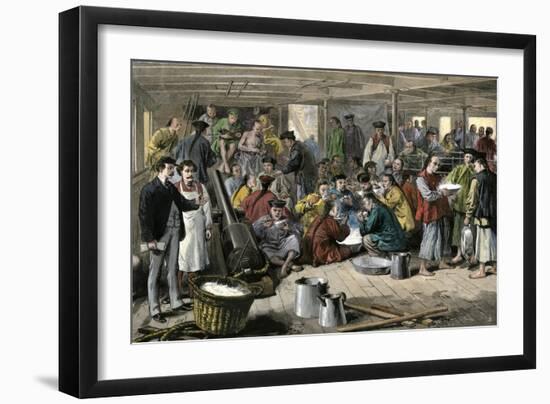 Chinese Immigrants Aboard the Pacific Mail Steamship Alaska-null-Framed Giclee Print