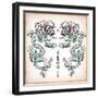 Chinese Ink Painting Of Dragon Translation: Blessing Of Double Dragons-yienkeat-Framed Art Print