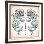 Chinese Ink Painting Of Dragon Translation: Blessing Of Double Dragons-yienkeat-Framed Art Print