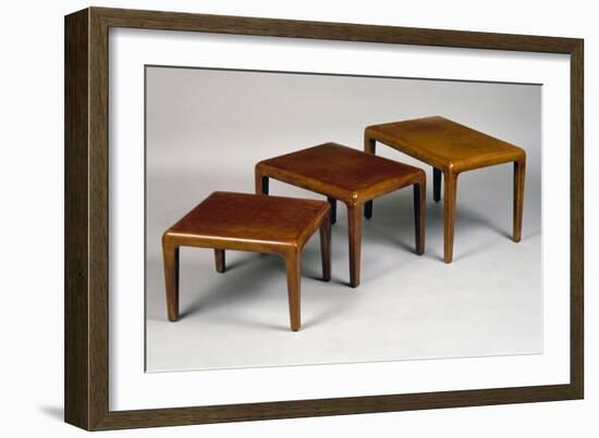 Chinese-Inspired Art Deco Nest of Three Tables-null-Framed Giclee Print