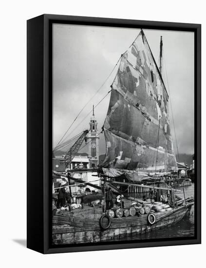 Chinese Junk at Pier-Philip Gendreau-Framed Stretched Canvas