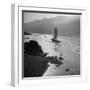 Chinese Junk Boat Sailing Past a Spear Fisherman on the Shore of the Yangtze River-Dmitri Kessel-Framed Photographic Print