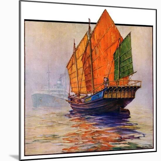 "Chinese Junk,"May 30, 1931-Anton Otto Fischer-Mounted Giclee Print