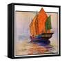 "Chinese Junk,"May 30, 1931-Anton Otto Fischer-Framed Stretched Canvas