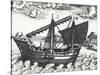 Chinese Junk, Originating from Peregrinationes, by Johann Theodore De Bry, 17th Century-null-Stretched Canvas