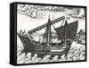 Chinese Junk, Originating from Peregrinationes, by Johann Theodore De Bry, 17th Century-null-Framed Stretched Canvas