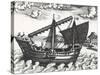 Chinese Junk, Originating from Peregrinationes, by Johann Theodore De Bry, 17th Century-null-Stretched Canvas
