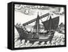 Chinese Junk, Originating from Peregrinationes, by Johann Theodore De Bry, 17th Century-null-Framed Stretched Canvas