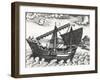 Chinese Junk, Originating from Peregrinationes, by Johann Theodore De Bry, 17th Century-null-Framed Giclee Print