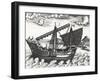 Chinese Junk, Originating from Peregrinationes, by Johann Theodore De Bry, 17th Century-null-Framed Giclee Print