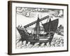 Chinese Junk, Originating from Peregrinationes, by Johann Theodore De Bry, 17th Century-null-Framed Giclee Print