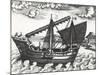 Chinese Junk, Originating from Peregrinationes, by Johann Theodore De Bry, 17th Century-null-Mounted Giclee Print