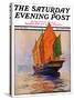 "Chinese Junk," Saturday Evening Post Cover, May 30, 1931-Anton Otto Fischer-Stretched Canvas