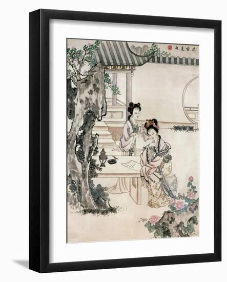 Chinese Ladies in a Garden-null-Framed Giclee Print