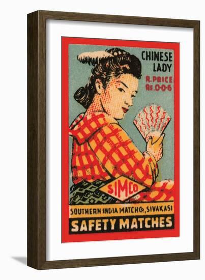 Chinese Lady Safety Matches-null-Framed Art Print