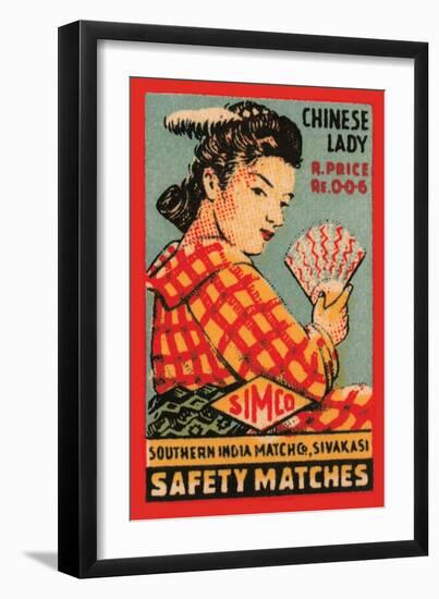 Chinese Lady Safety Matches-null-Framed Art Print