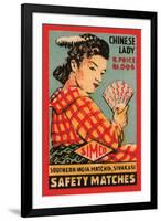 Chinese Lady Safety Matches-null-Framed Art Print