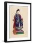 Chinese Lady Sitting on an Ornate Throne-null-Framed Art Print