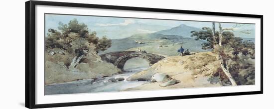 Chinese Landscape with Bridge-George Chinnery-Framed Giclee Print