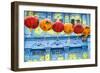 Chinese Lanterns and Colourful Old Building, Singapore-Peter Adams-Framed Photographic Print