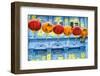 Chinese Lanterns and Colourful Old Building, Singapore-Peter Adams-Framed Photographic Print