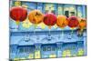 Chinese Lanterns and Colourful Old Building, Singapore-Peter Adams-Mounted Photographic Print