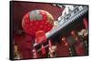 Chinese lanterns at a temple in Chinatown at night, Kuala Lumpur, Malaysia, Southeast Asia, Asia-Matthew Williams-Ellis-Framed Stretched Canvas