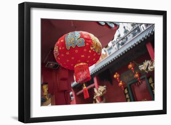 Chinese lanterns at a temple in Chinatown at night, Kuala Lumpur, Malaysia, Southeast Asia, Asia-Matthew Williams-Ellis-Framed Photographic Print