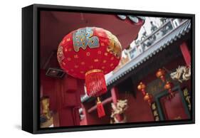 Chinese lanterns at a temple in Chinatown at night, Kuala Lumpur, Malaysia, Southeast Asia, Asia-Matthew Williams-Ellis-Framed Stretched Canvas