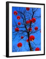 Chinese Lanterns Hanging from Trees in Tivoli Gardens, Copenhagen, Denmark-Izzet Keribar-Framed Photographic Print