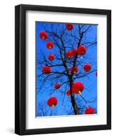 Chinese Lanterns Hanging from Trees in Tivoli Gardens, Copenhagen, Denmark-Izzet Keribar-Framed Premium Photographic Print