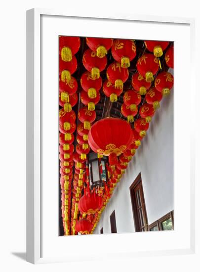 Chinese Lanterns in Red at the Jade Buddha Temple, Shanghai, China-Darrell Gulin-Framed Photographic Print