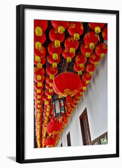 Chinese Lanterns in Red at the Jade Buddha Temple, Shanghai, China-Darrell Gulin-Framed Photographic Print