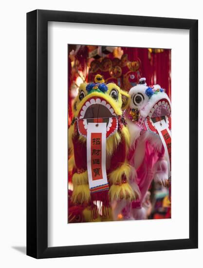 Chinese Lion Decorations at Fa Yuen Street Market, Mongkok, Kowloon, Hong Kong-Ian Trower-Framed Photographic Print