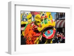 Chinese Lion during Golden Dragon Parede.-bettorodrigues-Framed Photographic Print