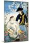 Chinese Man and a Russian Man, Japanese Wood-Cut Print-Lantern Press-Mounted Art Print