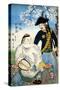 Chinese Man and a Russian Man, Japanese Wood-Cut Print-Lantern Press-Stretched Canvas