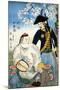 Chinese Man and a Russian Man, Japanese Wood-Cut Print-Lantern Press-Mounted Art Print