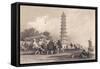 Chinese Men Playing Badminton-null-Framed Stretched Canvas