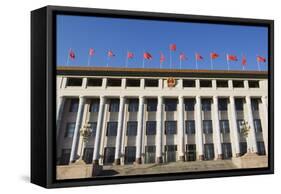 Chinese National Flags on a Government Building Tiananmen Square Beijing China-Christian Kober-Framed Stretched Canvas