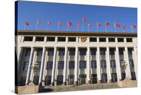 Chinese National Flags on a Government Building Tiananmen Square Beijing China-Christian Kober-Stretched Canvas