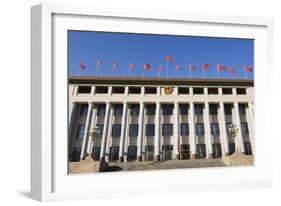 Chinese National Flags on a Government Building Tiananmen Square Beijing China-Christian Kober-Framed Photographic Print