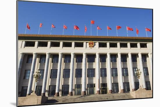 Chinese National Flags on a Government Building Tiananmen Square Beijing China-Christian Kober-Mounted Photographic Print