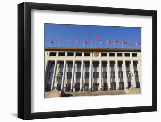 Chinese National Flags on a Government Building Tiananmen Square Beijing China-Christian Kober-Framed Photographic Print