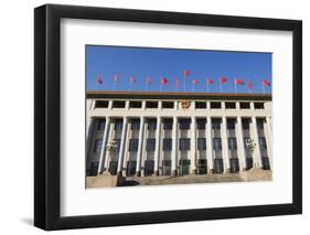 Chinese National Flags on a Government Building Tiananmen Square Beijing China-Christian Kober-Framed Photographic Print