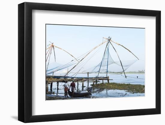 Chinese Nets at Dawn, Fort Kochi (Cochin), Kerala, India, South Asia-Ben Pipe-Framed Photographic Print